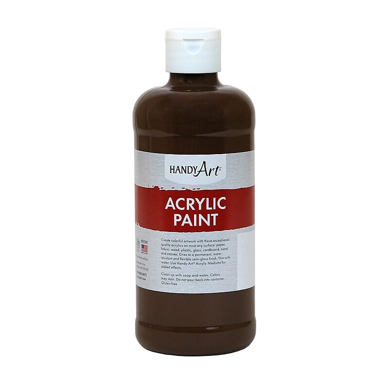 Handy Art® Student Acrylic Paint, Burnt Umber, Certified AP Non-Toxic & Gluten-Free, 16oz RCP101090 image 1