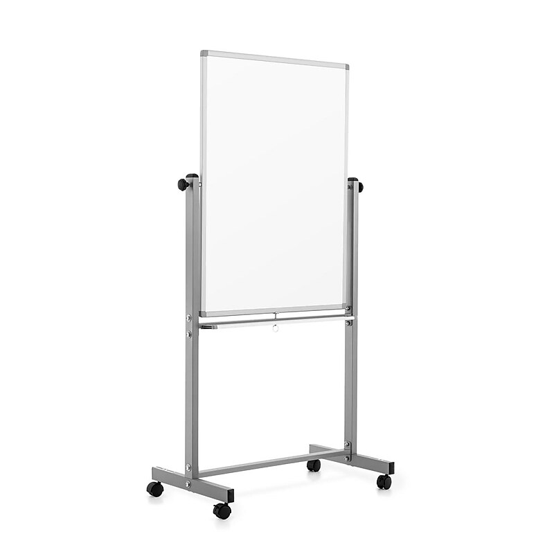 Luxor Double Sided Magnetic Porcelain Mobile Dry-Erase Whiteboard Easel, Aluminum Frame, 30"W x 40"H (DEMW001) image 1