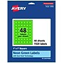 Avery Laser/Inkjet Multipurpose Square Labels, 1" x 1", Neon Green, 1920/Pack (94103)~#|#~16FC1A5C-FAD1-4B1F-BA0CA3904E0C1356_sc7