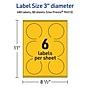 Avery Laser/Inkjet Round Multipurpose Labels, 3" Dia., Bright Yellow, 480/Box (94513)~#|#~1704280A-90D6-466A-8615FB3B022284B6_sc7