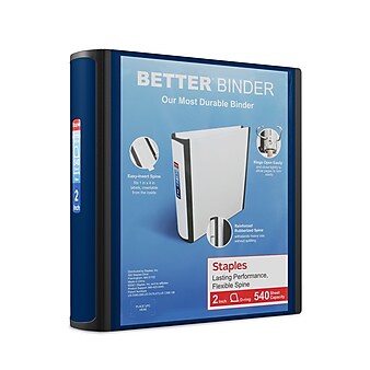 Staples 2" 3-Ring Better Binder, Navy Blue (13398-CC)