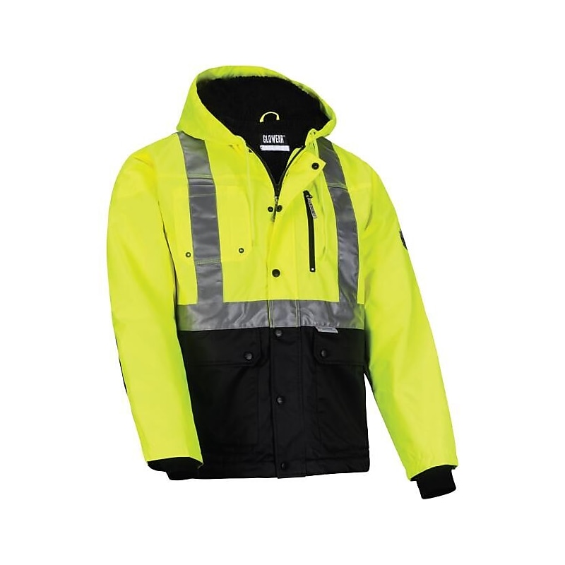 GloWear 8275 Heavy-Duty High-Visibility Workwear Jacket, 4XL, Lime/Black (23978) image 1