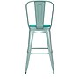 Flash Furniture Carly Indoor-Outdoor Bar Height Stool with Back, Mint with Mint Seat (ET353430MINTP1M)~#|#~1715A7DE-FA24-4494-BB5F68D6AFC1915B_sc7