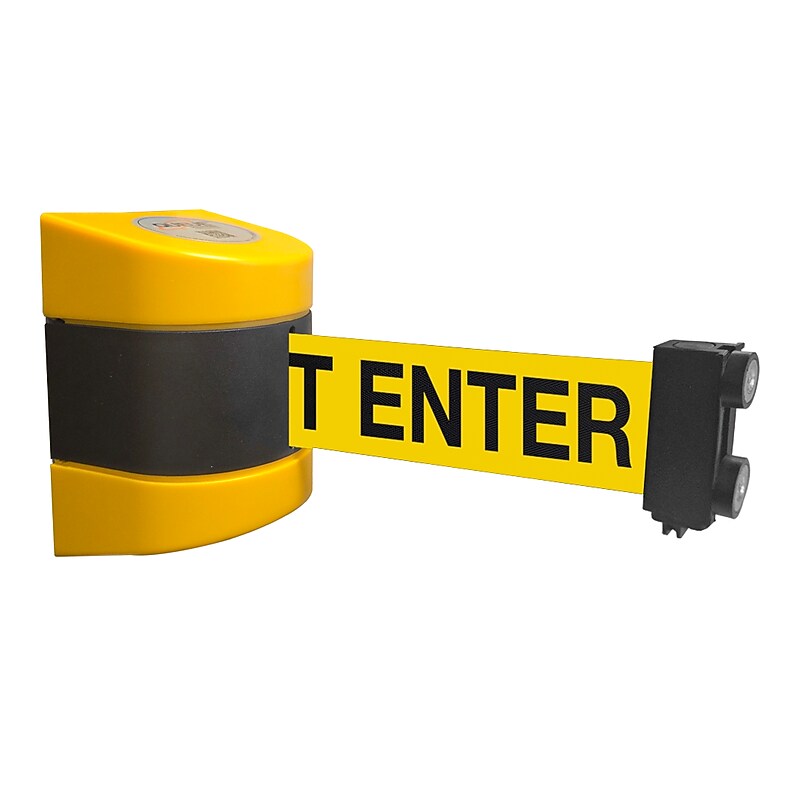 WallPro 400 Wall-Mountable 15' Retractable Belt Barrier, CAUTION DO NOT ENTER, Yellow/Black (WPM400Y-YBC15) image 1
