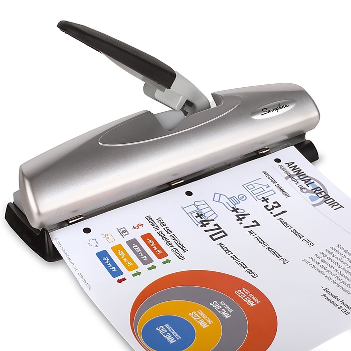 Swingline LightTouch Desktop Adjustable Hole Punch, 20 Sheet