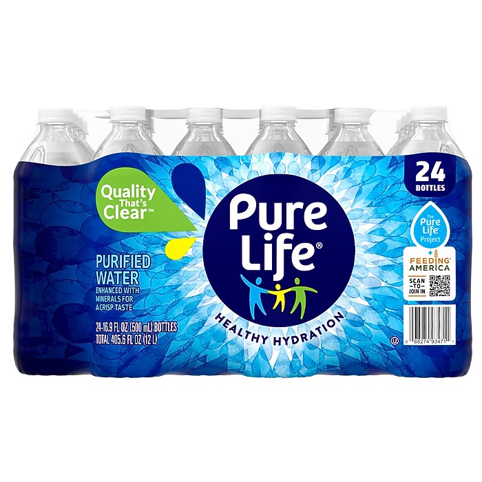 Pure Life Purified Water, 16.9 oz., 24 Bottles/Carton (110109
