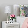 Creekwood Home Modern Glam 21.25" LED Table Lamp, Brushed Nickel/Polka Dot (CWT-1006-BD)~#|#~172110A7-E6F8-467D-884DF683F65A2298_sc7