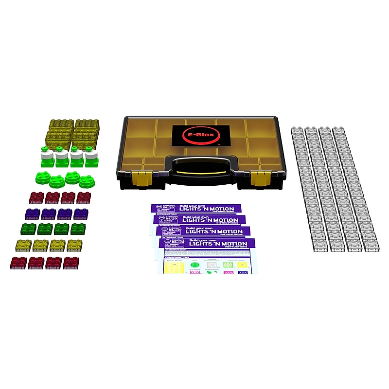 E-Blox Circuit Blox Lights 'N Motion Geared Motor Multi-Student Class Set, 100 Pieces/Set (EBLCBL0590CS) image 1