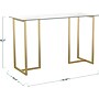 Martha Stewart Eli 47"W Glass/Steel Home Office Desk, Clear/Polished Brass (XUDK1GLD)~#|#~172515D0-CBE9-4C2E-A18165C77499883A_sc7