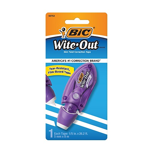 BIC WiteOut Mini Twist Correction Tape, White (50753/WOMTP11WH) Staples