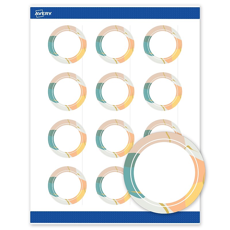 Avery Round Laser/Inkjet Multipurpose Labels, 2", White, 120/Pack (19479371107) image 1