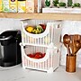 Mind Reader Plastic/Poly Mobile Kitchen Cart with Swivel Wheels, Ivory (ROLLBASK3-IVO)~#|#~173A4C83-5852-4DC7-B5B62D26CF07790D_sc7