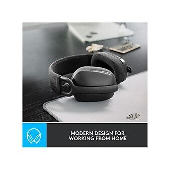 Logitech Zone Vibe 100 Wireless Noise Canceling Over-Ear Headphones, Bluetooth, Graphite (981-001256)