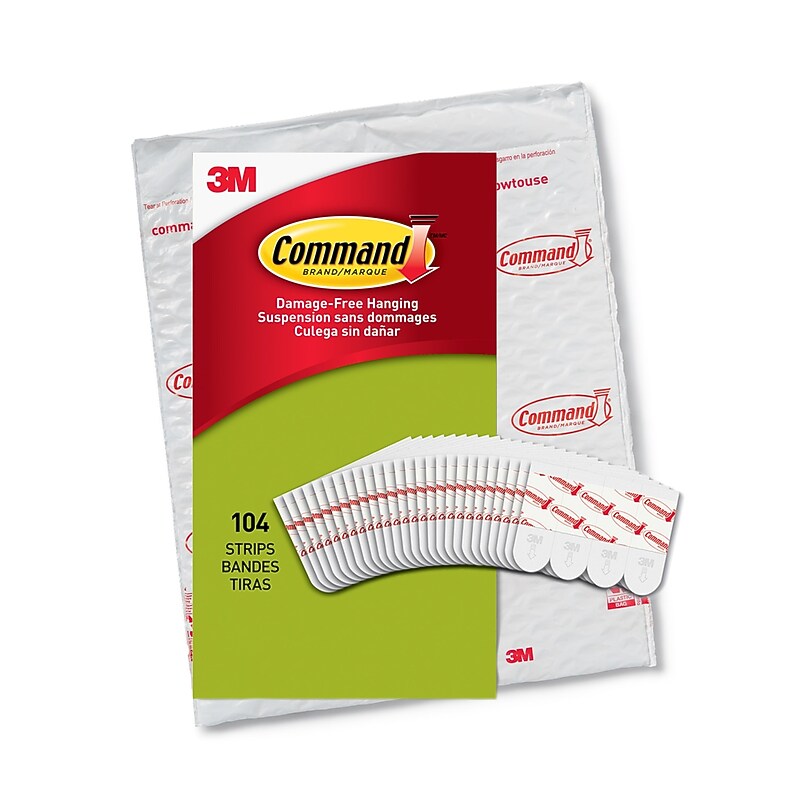 Command Small Poster Hanging Strip, White, 104/Pack (17024104NA) image 1