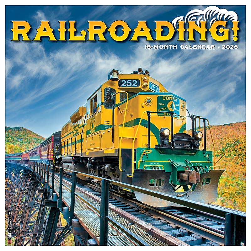 2026 Willow Creek Railroading 12" x 12" Monthly Wall Calendar (52556) image 1