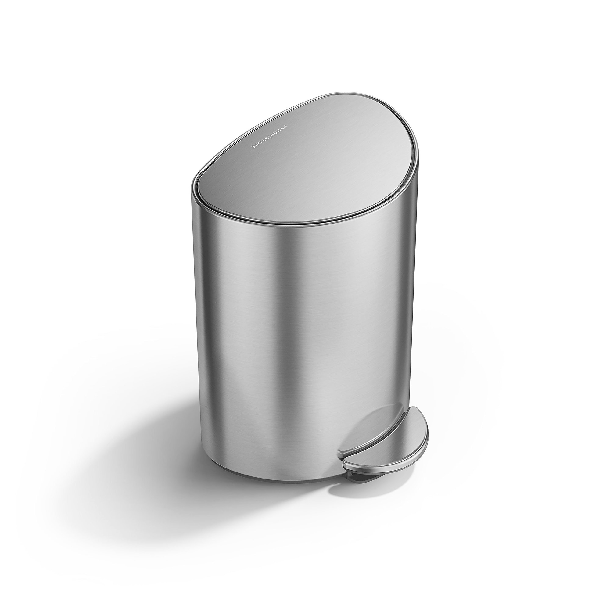 simplehuman Semi-Round Mini Stainless Steel Step Trash Can, 1.6 Gallon (CW2106) Sansujyuku sansujyuku.com
