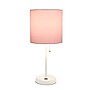 Creekwood Home Oslo 19.5" LED Table Lamp with USB Port, White Base/Light Pink Shade (CWT-2011-PO)~#|#~17415A9C-C4A9-455A-BBB5C96EC1FDCBF9_sc7