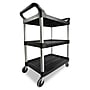 Rubbermaid 3-Shelf Plastic/Poly Mobile Utility Cart with Swivel Wheels, Black (FG342488BLA)~#|#~1741F57C-CDF7-450D-845FB335DA45163E_sc7