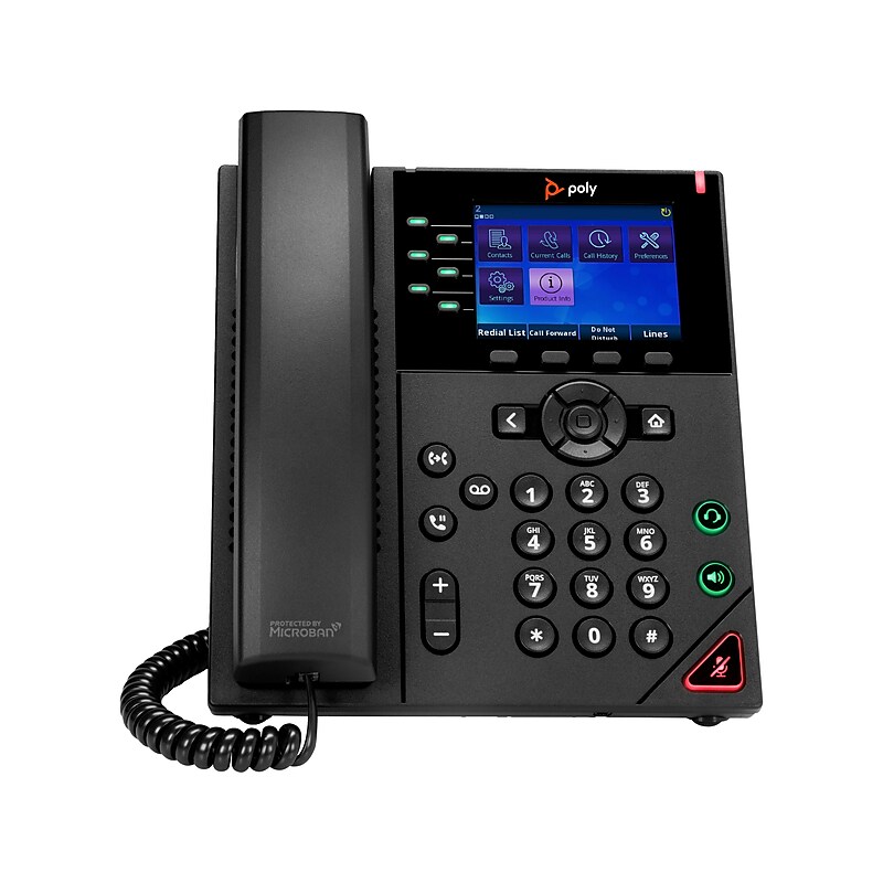 Poly OBi VVX 350 6-Line Corded IP Telephone, Black (89B59AA) image 1