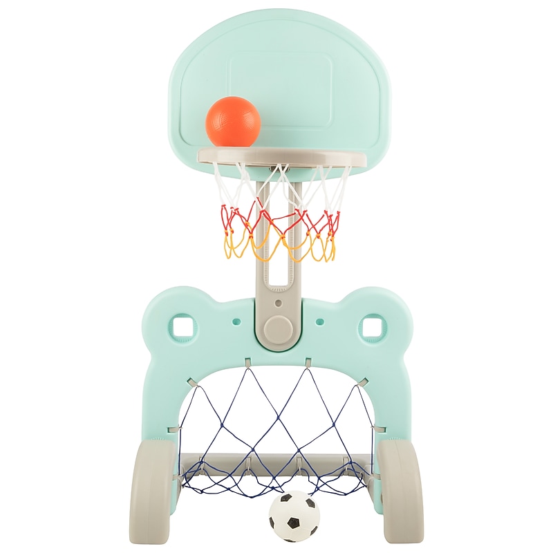 Hey! Play! Kid Basketball Hoop and Soccer Goal, Blue (83-SH-26) image 1