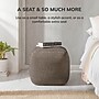 Anji Mountain Madison Ivory Mocha Bisque Fabric Square Pouf Ottoman (AMBPF104-1818)~#|#~175D5527-EE79-4673-BE9AA0F595775BBB_sc7