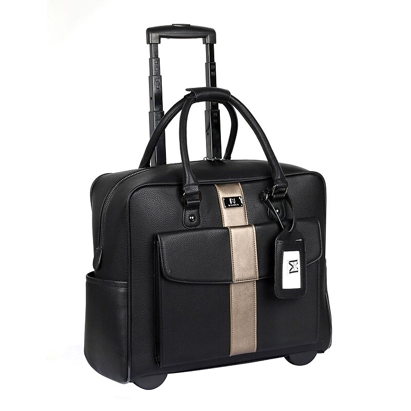 Karla Hanson Rogers 16" Carry-On Suitcase, 2-Wheeled, Black/Gunmetal (60502RBLACKGUN) image 1