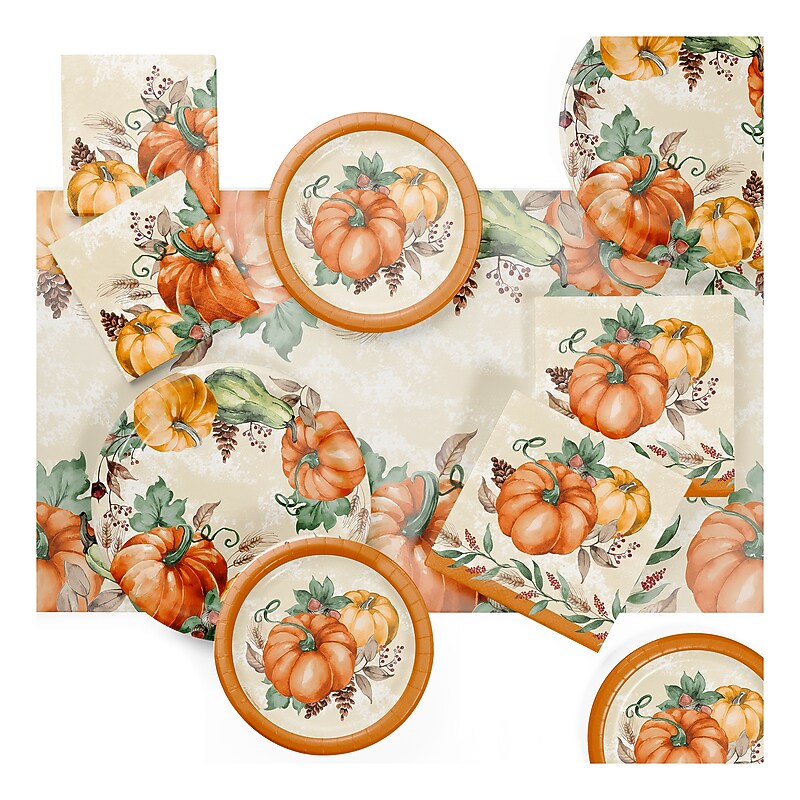 Say Hooray! Harvest Delight Tableware Kit, Multicolored, 49/Pack (DTC9388E2A) image 1