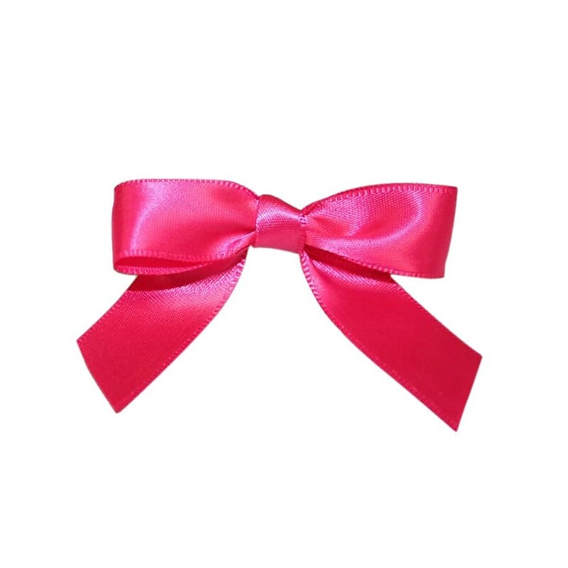 JAM Paper Satin Bows, Shocking Pink, 100/Pack (52640349173) image 1