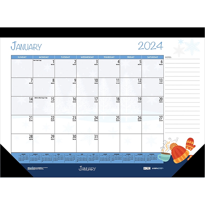 2024 House of Doolittle Seasonal 18.5" x 13" Monthly Desk Pad Calendar (1396-24) image 1