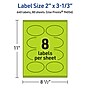 Avery Laser/Inkjet Multipurpose Oval Labels, 2" x 3-1/3", Bright Green, 640/Box (94056)~#|#~17629BD8-4810-48CD-9DA727F80829ED43_sc7