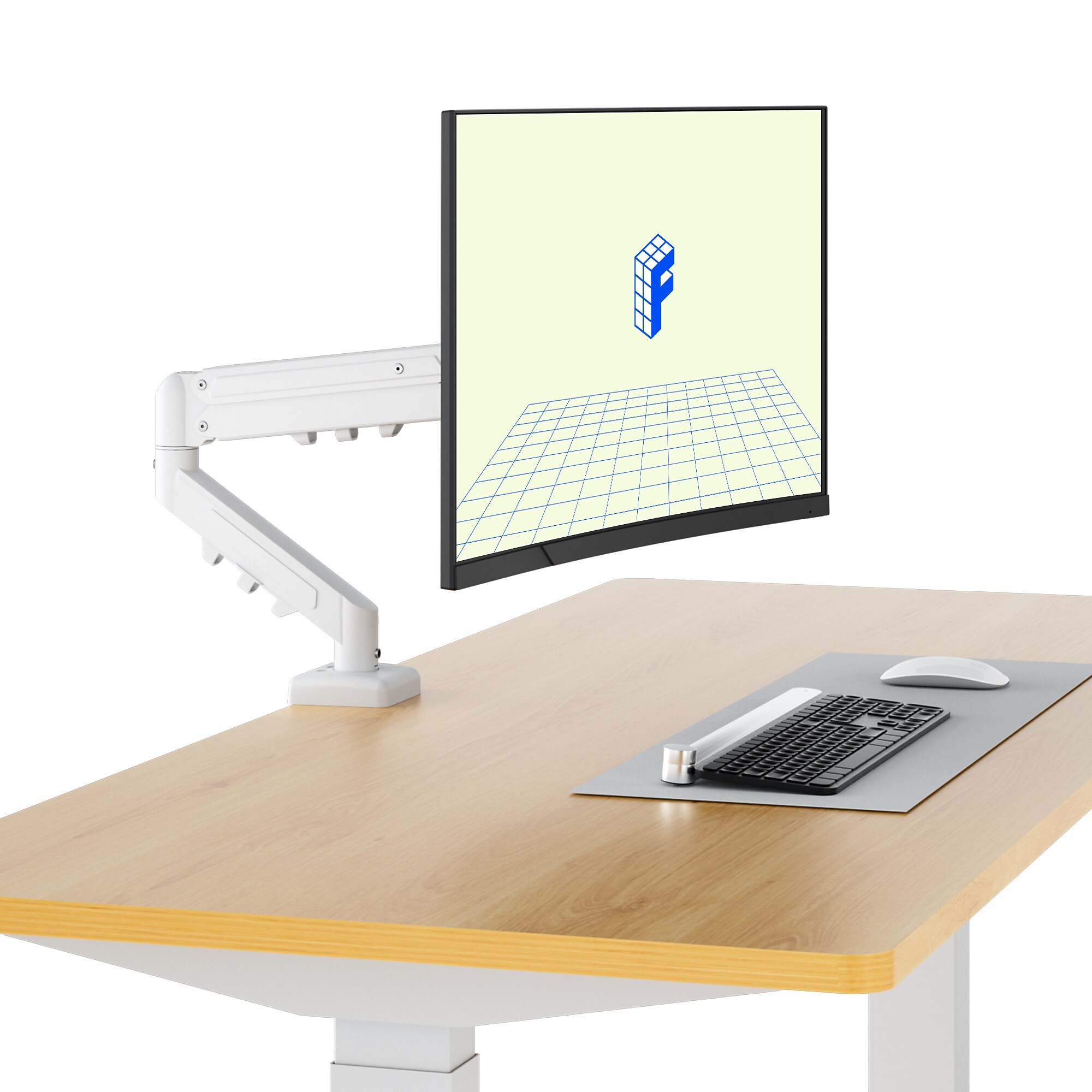 FlexiSpot MA1 Single Adjustable Arm, Up to 32″ Monitor, White (MA1W-S-DP) Sansujyuku sansujyuku.com