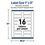 Avery Waterproof Rectangle Laser Multipurpose Labels, 1" x 3", White, 400/Pack (19479399253)~#|#~17715318-FF6E-4CDD-A56BF11F013B9600_sc7