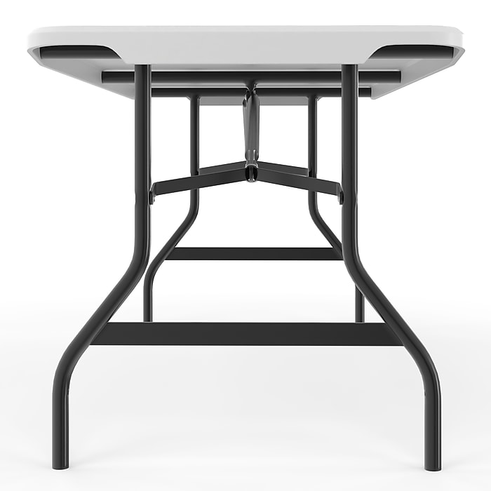 Staples 6' x Heavy Duty Plastic Folding Table, White Granite
