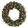 Nearly Natural 4-ft Oversized Pre-Lit Frosted Holiday Christmas Wreath with Ornaments and 40 LED Globe Lights (W1275)~#|#~177F5BE9-37AC-4F64-84671C92230A45E6_sc7