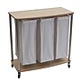 Household Essentials 3-Section Rolling Laundry Sorter with Lid, Laminated Wood, Ashwood (7050-1)~#|#~17872467-3B97-4E20-9E9D6322A71F38BE_sc7