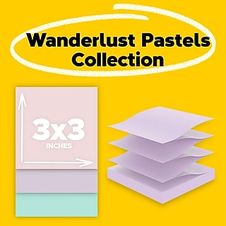 Post-it Recycled Super Sticky Pop-up Notes, 3" x 3", Wanderlust Pastels Collection, 70 Sheets/Pad, 18 Pads/Pack (R330-18SSNRPCP)~#|#~178D4D54-4367-433E-9A4002AEE6F56FCD_sc7