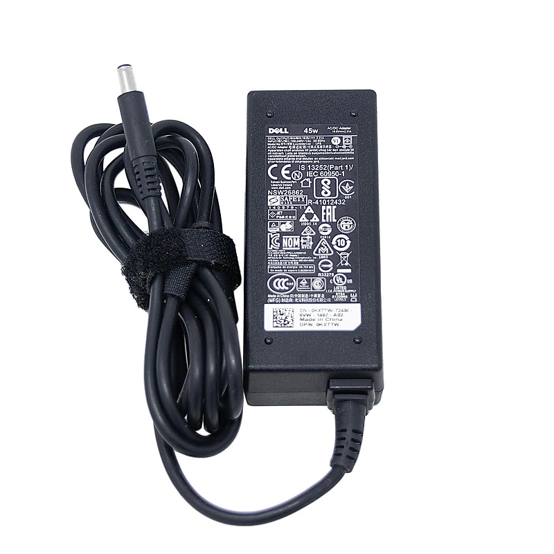 Dell 45W Slim, AC Power Adapter for Dell Laptop, Black (R8GF3) image 1