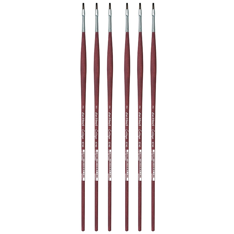 da Vinci COLLEGE Oil and Acrylic Synthetic Bristle, Flat Brush, 6/Bundle (DVXVA87402-6) image 1
