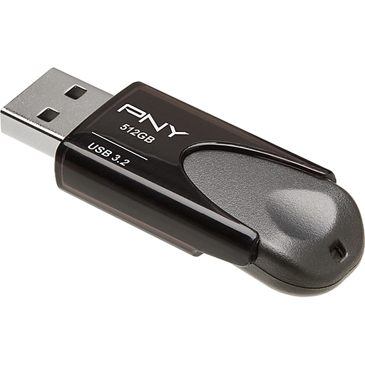 PNY Elite Turbo Attache 4 512GB USB 3.2 Flash Drive, Black (P