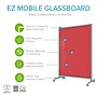 Ghent EZ Glass Mobile Dry-Erase Whiteboard, Aluminum Frame, 75"H x 62"W, Rose (EZ1NA7562RS)~#|#~179D7770-02A8-41BF-83AE2E52D56C5223_sc7
