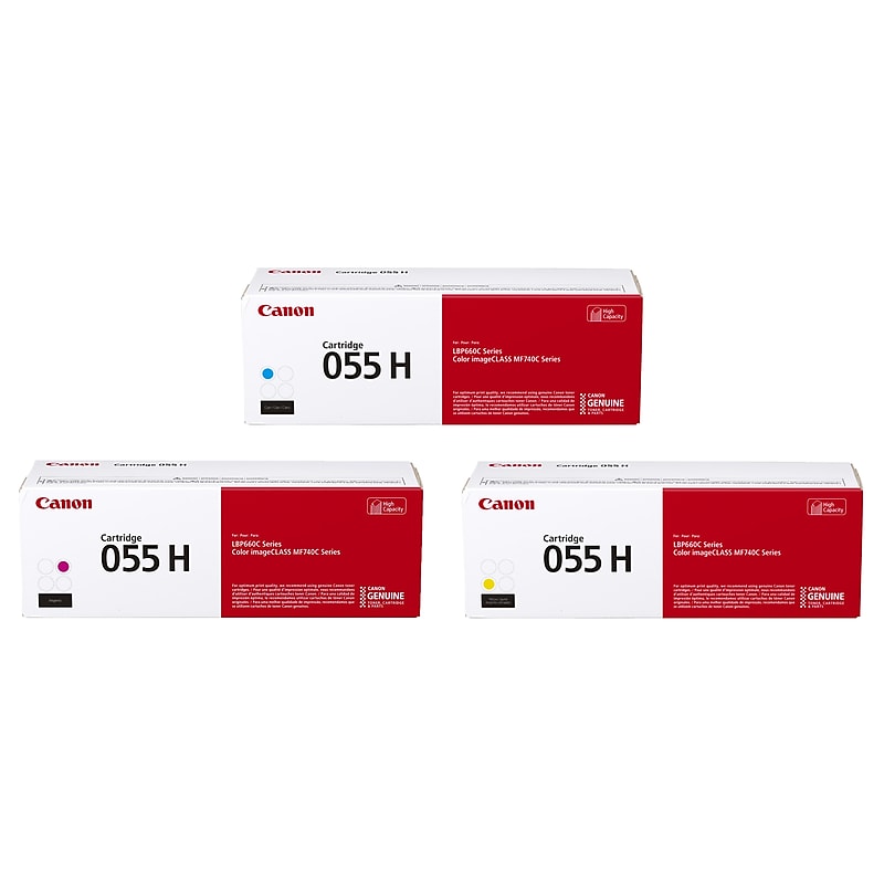 Canon 055 Cyan/Magenta/Yellow High Yield Toner Cartridge, 3/Pack (CAN553PK-VB) image 1