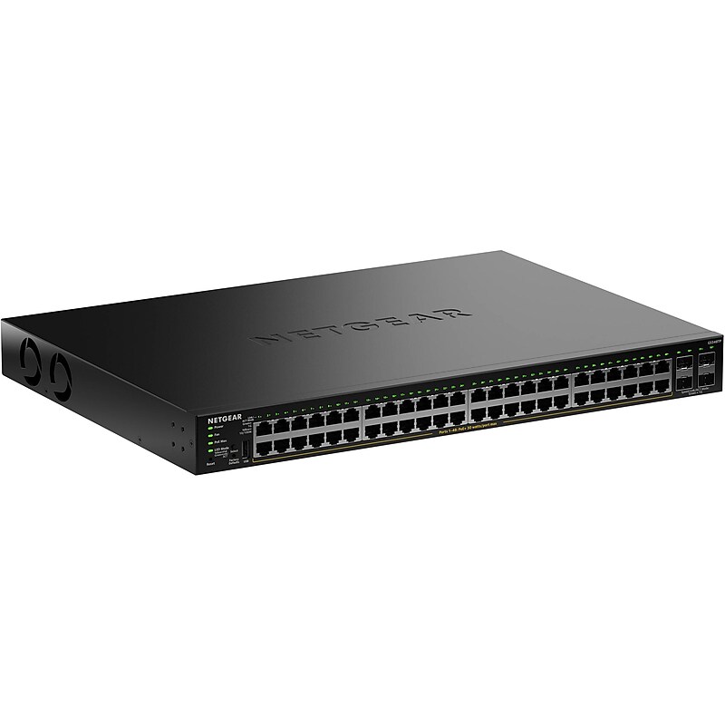 Netgear S350 Series 48-Port Gigabit PoE Smart Switch, 1000Mbps, Black (GS348TP-200NAS) image 1