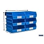 Triton Products LocBin Stackable Storage Bin, 5" x 11" x 10.87", Blue, 6/Pack (3-235BWS)~#|#~17A76360-E5D7-4FDE-A3D724F5E49510D1_sc7