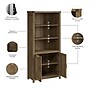 Bush Furniture Knoxville 72"H 5-Shelf Bookcase with Doors, Reclaimed Pine (CGB132RCP-03)~#|#~17A8AB85-9D2D-4A6B-BD4B5F17CF25FD91_sc7