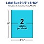 Avery Printable Rectangle Multipurpose Labels, 5.5" x 8.5", Bright Blue, 160/Box (94229)~#|#~17ACE7D7-5573-45F3-AEF7506D48F5ADDE_sc7