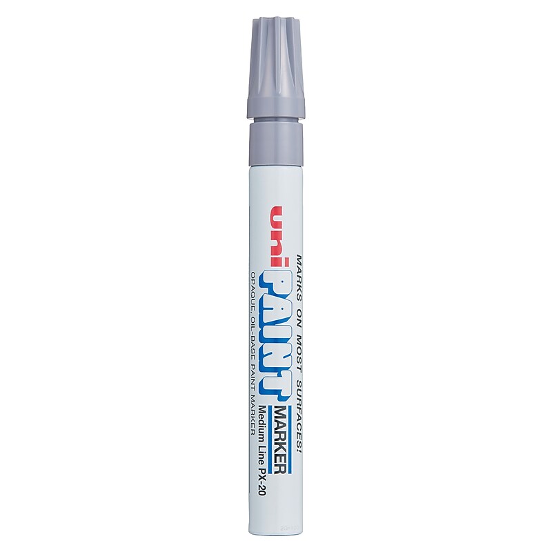uni PAINT PX-20 Oil-Based Marker, Medium Tip, Silver Metallic (63614) image 1