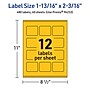 Avery Rectangle Laser/Inkjet Multipurpose Labels, 1-13/16" x 2-3/16", Bright Yellow (480/Box)~#|#~17B48417-DB30-4EB8-8074785FC587B655_sc7