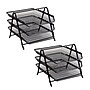 Mind Reader Metal 3-Tier Stackable Paper Desk Tray Organizer, Black, 2/Pack (3TPAP2PK-BLK)~#|#~17BCF7B6-984C-48A8-B96132AF93B652D5_sc7