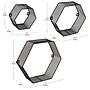 Mind Reader 3-Shelf Metal Honeycomb Hexagon Floating Shelves, Black, 3/Set (WALL3PC-BLK)~#|#~17C0F045-DD87-4ABE-A61203A242F2C4E0_sc7