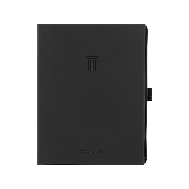 AT-A-GLANCE Foundation 5.5" x 8.5" Weekly & Monthly Planner, Faux Leather Cover, Black (FD-200-05) image 1